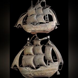 Vintage Metal Ship Wall Art Decor